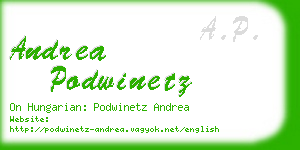 andrea podwinetz business card